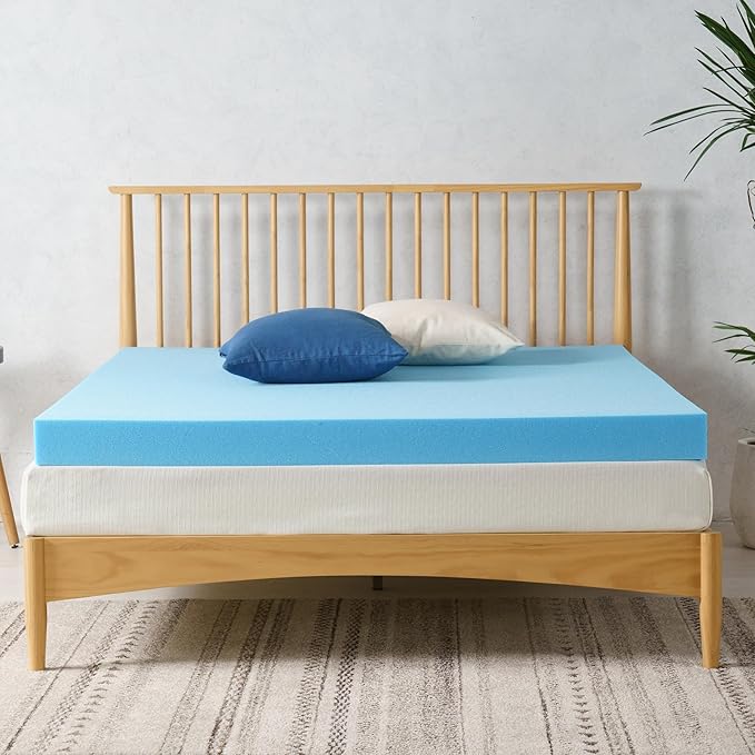 ZINUS 4 Inch Green Tea Cooling Gel Memory Foam Mattress Topper, Smaller, More Convenient WonderBox Packaging, Cooling Gel Foam, Pressure-Relieving Design, CertiPUR-US Certified, Twin