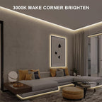 32.8ft COB Led Strip Light with Remote, 3000K Dimmable Bright Warm White Led COB Strip Light, White Continuous Led Strip Light for Mirror, Stair, Cabinet, Room
