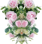 Artificial Flowers 25pcs Fake Roses, Baby Pink Foam Rose Faux Flower for DIY Wedding Bouquets Bridal Shower Centerpieces Floral Arrangements Home Decorations Party Backdrops Table