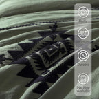 MaiRêve Embroidery Comforter Sets King Size Olive Green - 7 Pieces, Farmhouse Western Bedding Comforter Set, All Season Bed in A Bag King with Sheets, Comforters, Pillowcases & Shams