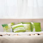 Ambesonne Grunge Throw Pillow Cushion Case Pack of 4, Abstract Design Simplistic Minimal Stripes Brushstrokes Contemporary, Modern Accent Double-Sided Digital Printing, 18", Lime Green Cream and White