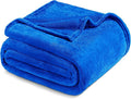 Exclusivo Mezcla Fleece Blanket King Size for Bed, Super Soft and Warm, All Season Use, Cozy, Plush, Lightweight, 90x104 Inches, Cobalt Blue