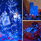 6 Pack LED Fairy Lights 7ft Battery Powered Waterproof Silver Wire 20 Led Mini String Mason Jar Lights for DIY Wedding Party Bedroom Patio Easter Christmas (Blue)