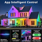 LETIANPAI 150FT Permanent Outdoor Lights,RGB Eaves Lights with App Control Remote,DIY Scene Modes IP67 Waterproof Outdoors Under Eave Lighting,Outdoor Light for Garden Decor