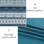 Cottolester Boho Blue Comforter Set Queen Size 8 Pieces,Teal Blue Comforter Bohemian Striped Bed in A Bag,Soft Microfiber Bedding Set for All Seasons