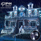 Quntis 164ft 2000 LED Cluster Christmas String Lights - 8 Modes Christmas Tree Lights - Outdoor Waterproof Dark Green Wire Christmas Lights Plug in for Holiday Wedding Party Home Decor, White