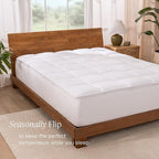 Bare Home Twin Microplush Mattress Topper - Pillow Top Reversible - Soft Mattress Cover - Dual Sided All-Season - 8" to 24" Deep Pocket - Fitted Cover - Dorm Essentials - Plush Mattress Pad (Twin)
