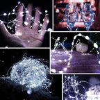 Solar String Lights Outdoor, Upgraded 2-Pack 80FT 200 LED Solar Twinkle Light for Outside, Waterproof Silver Wire 8 Modes Solar Fairy Lights for Garden Patio Tree Christmas Party Wedding (Cool White)