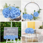 AVIVIHO Blue Hydrangea Artificial Flowers Bulk Pack of 10 Fluffy Fake Hydrangeas Silk Flower with Stems for Home Wedding Party Floral Decor Table Centerpieces Home Spring Festival Decoration