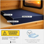 Foamma 10” x 48” x 75” Water Resistant Gel Memory Foam RV Bunk Mattress, Firm High Density Foam Base, Comfortable and Durable Polyester Cover, Truck, Camper, Travel Trailer, Made in USA