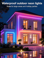 Neon Rope Lights, 50Ft RGB LED Strip Lights - App & Remote Control, Music Sync, IP67 Waterproof, Flexible Cuttable Neon Lights for Bedroom, Gaming, Party, Outdoor Decor, Multiple Modes