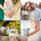50Pcs Powder Blue Artificial Flowers Realistic Roses, Real Looking Fake Roses with Stem for DIY Wedding Bouquets Centerpieces Bridal Shower Party Home Romantic Decorations (Powder Blue, 50pcs)