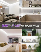 HitLights COB LED Strip Lights Cool White 5000K, 16.4ft Premium High Density 24V Tape Light, 2560 LEDs, 350+ LM/FT, CRI 90+, IP30, Lighting for Kitchen, Cabinets, UL Listed (Power Source Not Included)