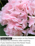 4pcs 21" Faux Pink Hydrangeas Artificial Flowers, Real Touch Silk Hydrangea Flowers with Stems for Bridal Wedding Bouquet Party Home Decor