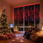 Joomer Christmas Lights Outdoor, 11.8 inch 10 Tubes 240 LED Meteor Shower Lights, LED Snow Falling Icicle Cascading Light with Timer Waterproof and Connectable for Christmas Decoration (Red)