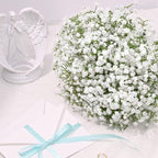 50 Pcs Babys Breath Artificial Flowers, Baby Breath Flowers Artificial Bulk, Real Touch White Fake Flowers, Faux Babies Breath Gypsophila for Wedding Home Decor Floral Arrangement