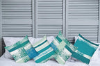 Ambesonne Grunge Throw Pillow Cushion Case Pack of 4, Abstract Design Simplistic Minimal Stripes Brushstrokes Contemporary, Modern Accent Double-Sided Digital Printing, 18", Teal Blue and Mint Green