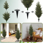3.6FT Fake Topiary Trees Artificial Outdoor 2 Pcs Faux Cedar Tree UV Resistant Shrubs for Outdoor Patio, Porch, Garden Indoor Planters Home Decoration
