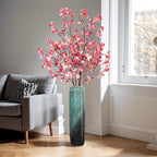 4 Pcs Artificial Cherry Blossom Flower Branches, Bulk Silk Faux Flowers Real Touch Bouquet for Home Wedding Party Centerpieces Spring Summer Decor, Vase Not Included(Deep Pink)