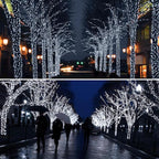 Solar String Lights Outdoor, 4 Pack Each 100 LED Solar Christmas Twinkle Lights Outside, Waterproof Copper Wire with 8 Modes Solar Fairy Lights for Garden Yard Tree Wedding Christmas Decor(Cool White)
