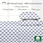 California Design Den Printed Twin XL Sheet Sets - 400 Thread Count Sateen, Natural 100% Cotton Sheets Set, Deep Pockets, Cooling and Durable Bedding Set - Paisley Blue