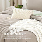 Litanika Oatmeal Twin/Twin XL Comforter Set, 2 Pieces Lightweight Solid Bedding Comforter Set, All Season Fluffy Bed Set (66x90In Comforter & 1 Pillowcase)