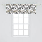 Ambesonne Modern Window Valance Pack of 2, Coffee Beans with Ornamental Words Ethiopians Pattern, Rod Pocket Curtain Valances for Kitchen Bedroom, 54" X 18", Sand Brown Black