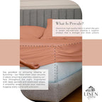 Linen Home 100% Cotton Percale Sheets Queen Size, Tera Clay, Deep Pocket, 4 Pieces Set - 1 Flat, 1 Deep Pocket Fitted Sheet and 2 Pillowcases, Crisp Cool and Strong Bed Linen