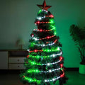 50ft 360 LED Waterproof Rope Lights, 110V Connectable Indoor Outdoor Led Rope Lights for Deck, Patio, Pool, Camping, Bedroom Decor, Landscape Lighting and More (RED+White+Green)