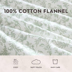 Laura Ashley - Flannel Sheets Queen Size, Anti-Pilling & Wrinkle Resistant Cotton, Touchably Soft for All-Season Comfort - Bed Sheets with Matching Pillowcases & Fitted Sheet (Brinna Green)