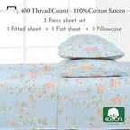 California Design Den Printed Twin XL Sheet Sets - 400 Thread Count Sateen, Natural 100% Cotton Sheets, Deep Pockets, Cooling and Durable Bedding Set - Antique Rose