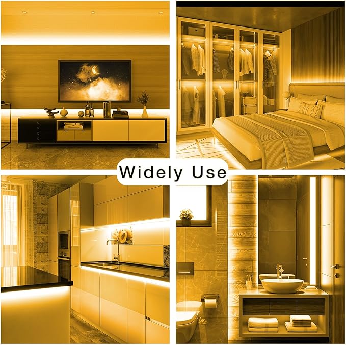 DAYBETTER COB Led Strip Lights with Remote and App Control, 32.8ft 3000K Dimmable Ultra Bright Warm White Led COB Light Strip, 3200 LEDs Led Lights for Bedroom, Cabinet, Living Room Decor