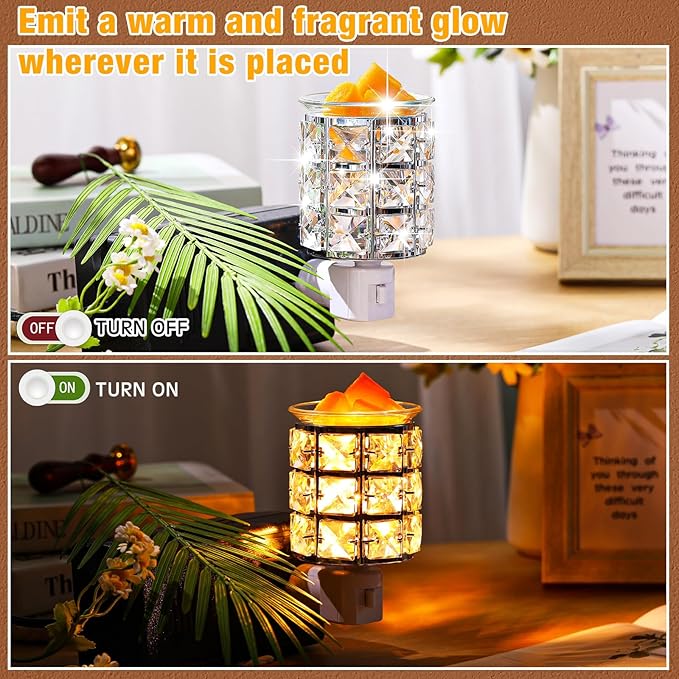 4 Pcs Wall Plug in Wax Warmer Crystal Fragrance Warmer Decorative Pluggable Wax Burner for Scented Wax Electric Wax Melt Plug in for Home Office, Spa, Bedroom, Kitchen, Bathroom