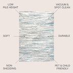 JONATHAN Y Speer Abstract Linear Stripe Gray/Blue Indoor Area Rug, 4x6, Contemporary, Rustic, Easy-Cleaning for Living Room, Bedroom, Kitchen, Pet Friendly, Non-Shedding (LUX106A-4)