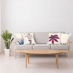 Ambesonne Botanical Throw Pillow Cushion Case Pack of 4, Minimalist Watercolor Painting Leaves Agave Branches Plant in a Pot, Modern Accent Double-Sided Digital Printing, 20", Dark Pink and Ceil Blue