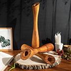 OLEEK Wooden Taper Candle Holders - Woods Taper Candle Holders for Table Centerpiece - Wood Candlestick Holders (9", 8", 6") Wooden Candlestick Holder for 7/8" candlesticks - Candlestick Holders Wood
