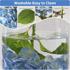 Nubry 22.44In Blue Hydrangea Artificial Flowers, 2Pcs Latex Faux Real Touch Large Hydrangea Flowers with Long Stems & Leaves for Home Office Decor Wedding Party Arrangements(Blue)