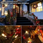 Brizled Red & Warm White Christmas Lights, 33ft 100 LED Christmas String Lights, 120V UL Certified Xmas Tree Light Connectable White Xmas Light Indoor Outdoor for Home Tree Holiday Wedding Patio Decor