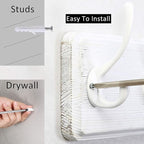 WEBI Coat Rack Wall Mount,Coat Hooks Wall Mounted,16" Hole to Hole,Large Coat Hanger Wall Hook Rack,5 Hooks for Hanging Coats,Hats,Jacket,Clothes,White,2 Packs