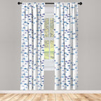 Ambesonne Animal Window Curtains, Little Fishes Watercolors Ocean Underwater Life Marine Theme Art, Lightweight Decor 2-Panel Set with Rod Pocket, Pair of - 28" x 95", Blue