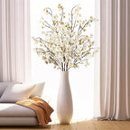 4 Pcs Artificial Cherry Blossom Flower Branches, Bulk Silk Faux Flowers Real Touch Bouquet for Home Wedding Party Centerpieces Spring Summer Decor, Vase Not Included (White)