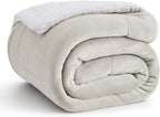Bedsure GentleSoft Sherpa Fleece Throw Blanket Twin Size for Couch - Thick and Warm Throw for Women and Men, Soft Fuzzy Plush Twin Blanket for Winter, Linen, 60x80 Inches