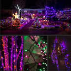 YULETIME 200 Orange Green & Purple Halloween Lights with Black Wire, Pack of 2 Sets 33 ft 100 Count UL Certified Christmas String Lights (Orange, Green & Purple)