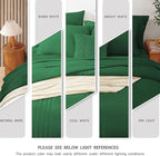 Monbix Queen Comforter Set - 7 Pieces Emerald Green Bed in a Bag Queen Bedding Sets with Comforters, All Seasons Down Alternative Comforter Bed Set with Sheets, Pillowcases & Shams