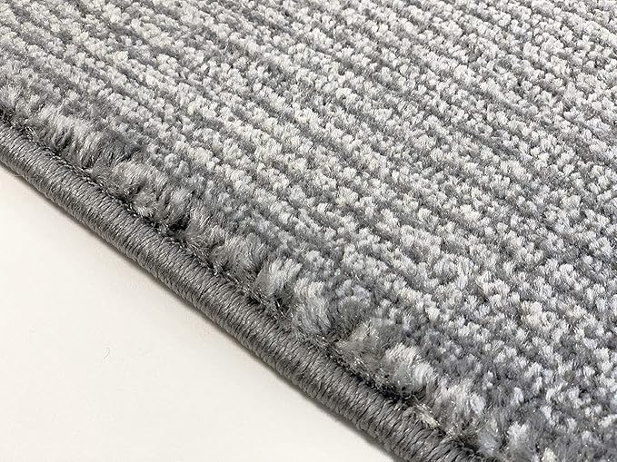 Custom Length Cut to Size Wide Width Carpet Runner Rug for Hallways, Skid Resistant Latex Rubber Backed, 31 inch Wide X Customized Length, Stripe Grey, 31 inch X 14 feet