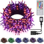 LJLNION 98.5ft Christmas Lights Color Changing with Remote, 300 LED RGB Fairy String Lights Halloween Decorative Lights, 8 Lighting Modes & Timer, Plug in Indoor Outdoor Xmas Wedding Party Decor
