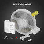Feit Electric Smart Light Strip 16FT, Ultrathin RGBW Color Chasing LED Light Strip, 2.4GHz Wi-Fi Enabled, Works with Alexa and Google Home Assistant, Remote Control, (0.4in x 192in) TAPE192/CHASE/AG