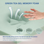 10 Inch Green Tea Memory Foam Mattress, Queen Memory Foam Mattress in a Box, Gel Infused Foam for Pressure Relief and Cool Sleep, CertiPUR-US Certified, Medium Firm