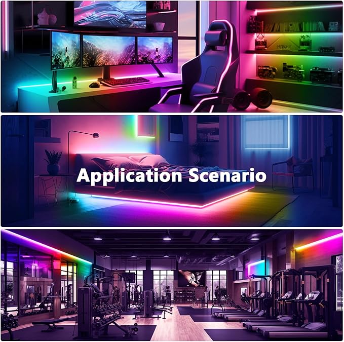 DAYBETTER Smart IC LED Strip Lights, BGRIC LED Lights for Bedroom, DIY Multiple Colors on One Line, App Control Color Changing Strip Lighting Music Sync Home Decor 16.4 ft