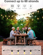 Svater Outdoor String Lights LED 25 FT, Patio Lights for Outside Waterproof IP65 with Shatterproof LED Bulbs, Cafe Bistro Backyard Balcony Hanging Light Warm White